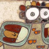 Ceramic trivet by Roland Zobel The Owl, 1970s