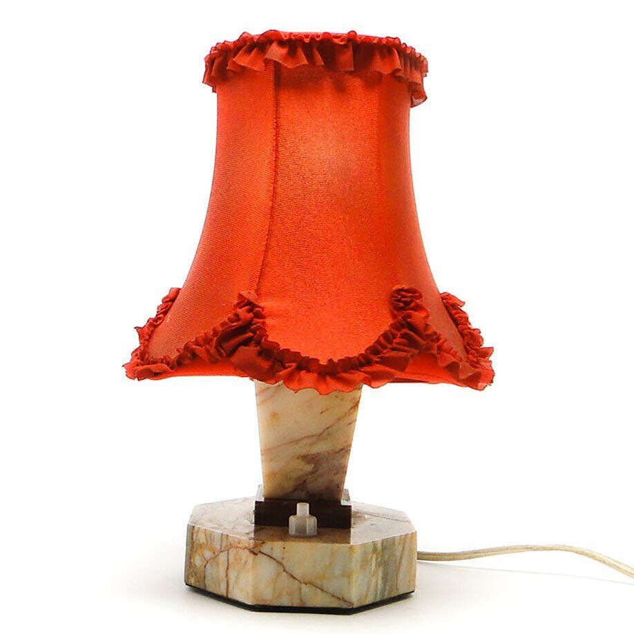 Art Deco stone table lamp, Czechoslovakia, 1930s
