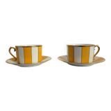 2 tasses avec sous tasses porcelaine de Limoges vintage