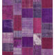 Hand-Knotted Turkish Vintage 172 cm x 247 cm Purple Patchwork Carpet
