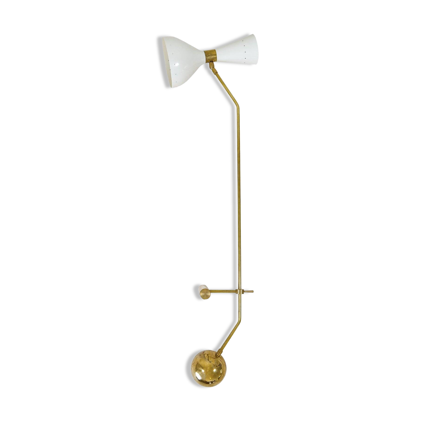 Modern Italian Table Lamp in Brass and Metal, Stilnovo Style