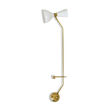 Modern Italian Table Lamp in Brass and Metal, Stilnovo Style