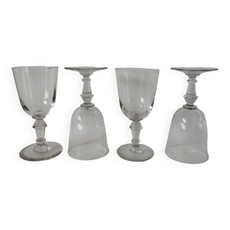 Set of 4 old wine glasses from the early 20th century