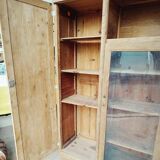 Art Deco display cabinet in raw oak