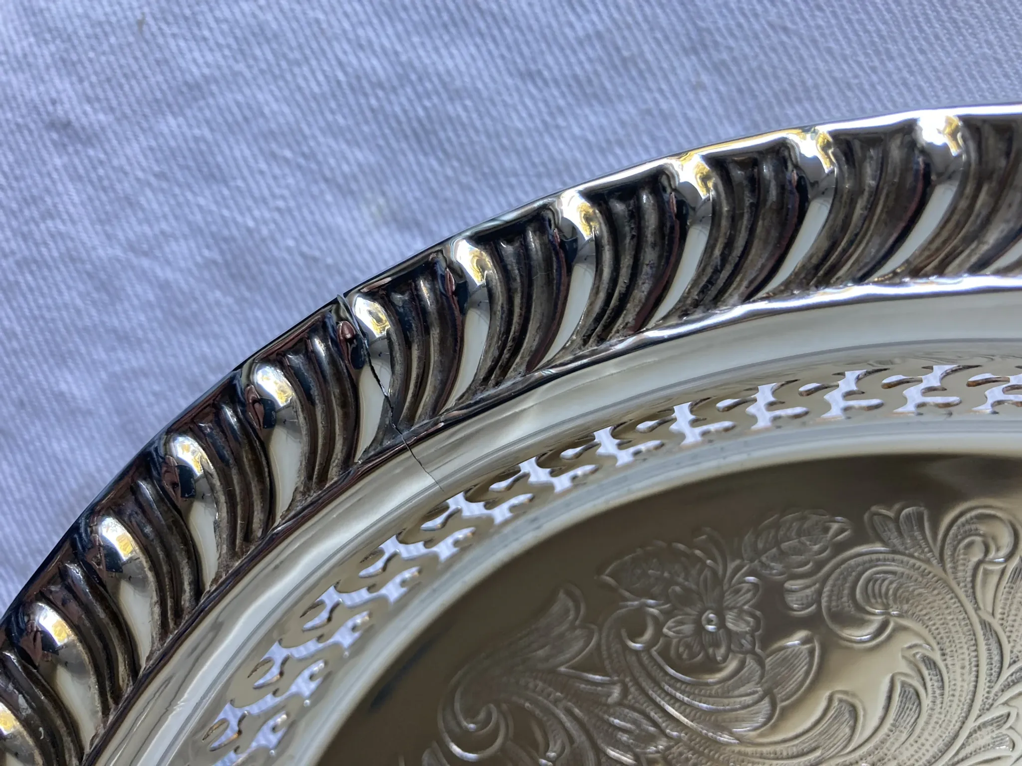 Silver-plated serving tray