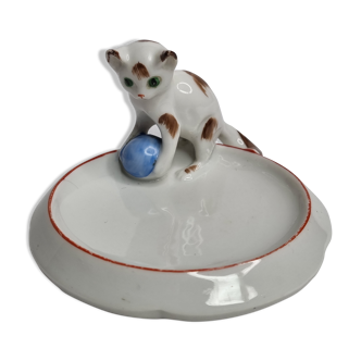 Vide poche baguier à décor de chaton "Pfeffer Porzellan" années 1930-40