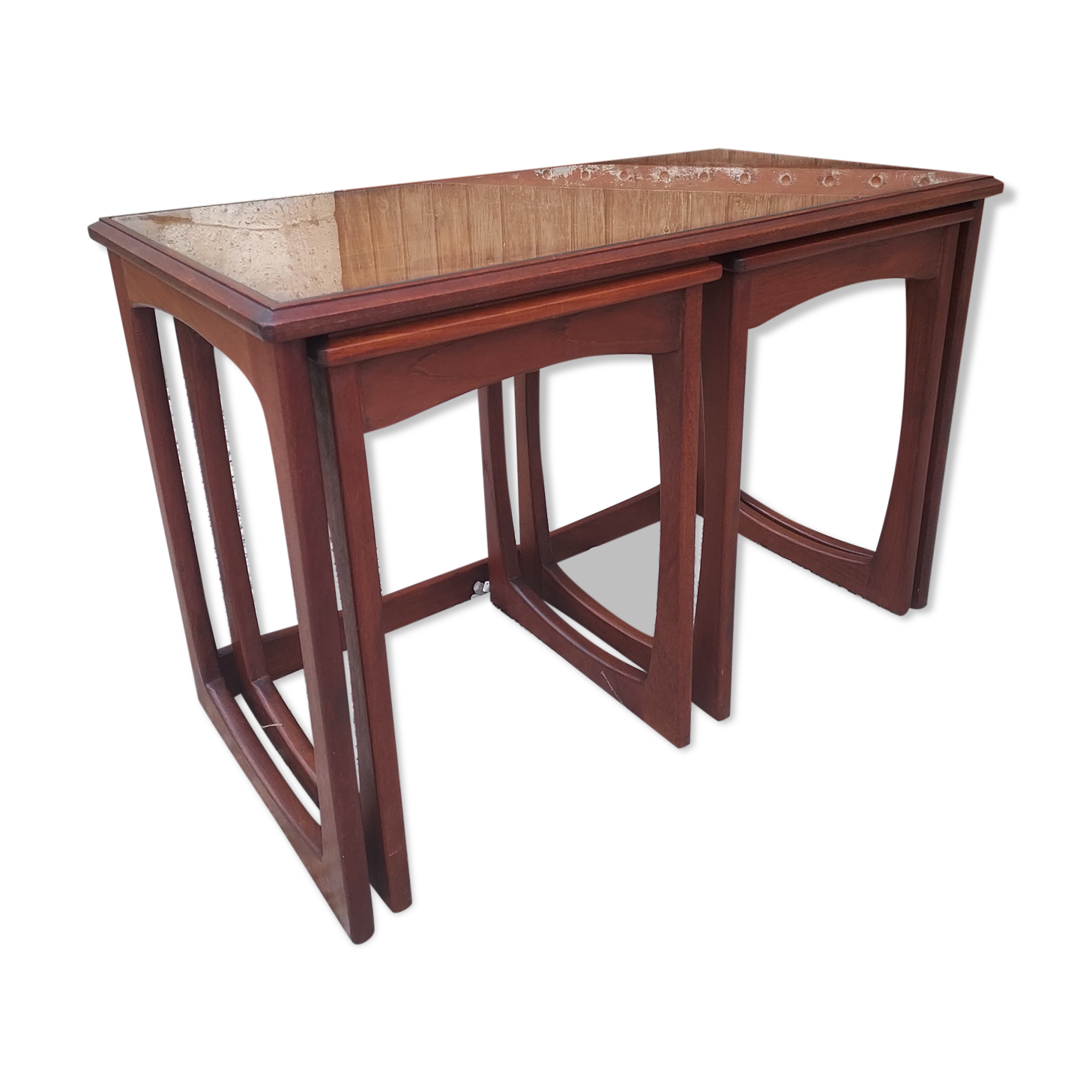 Teak trundle tables