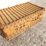 Petite valise vintage en rotin 1970