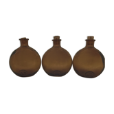 3 flacons vintage ambrés