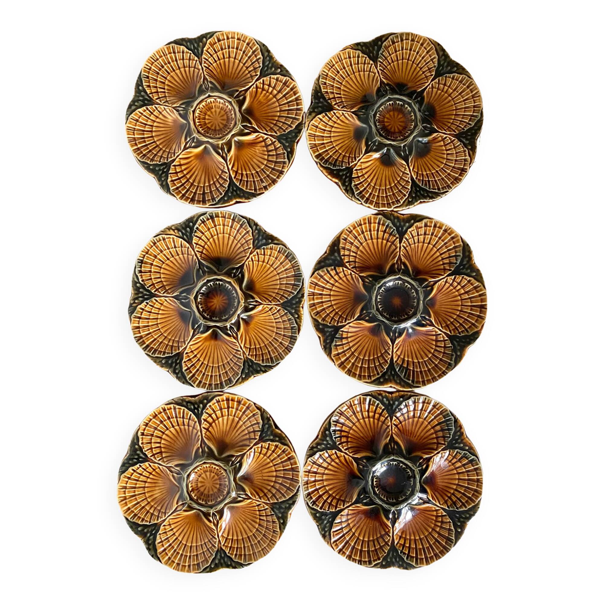 Sarreguemines slurry oyster plates