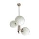 Vintage 1970s 3 ball white opal glass chandelier