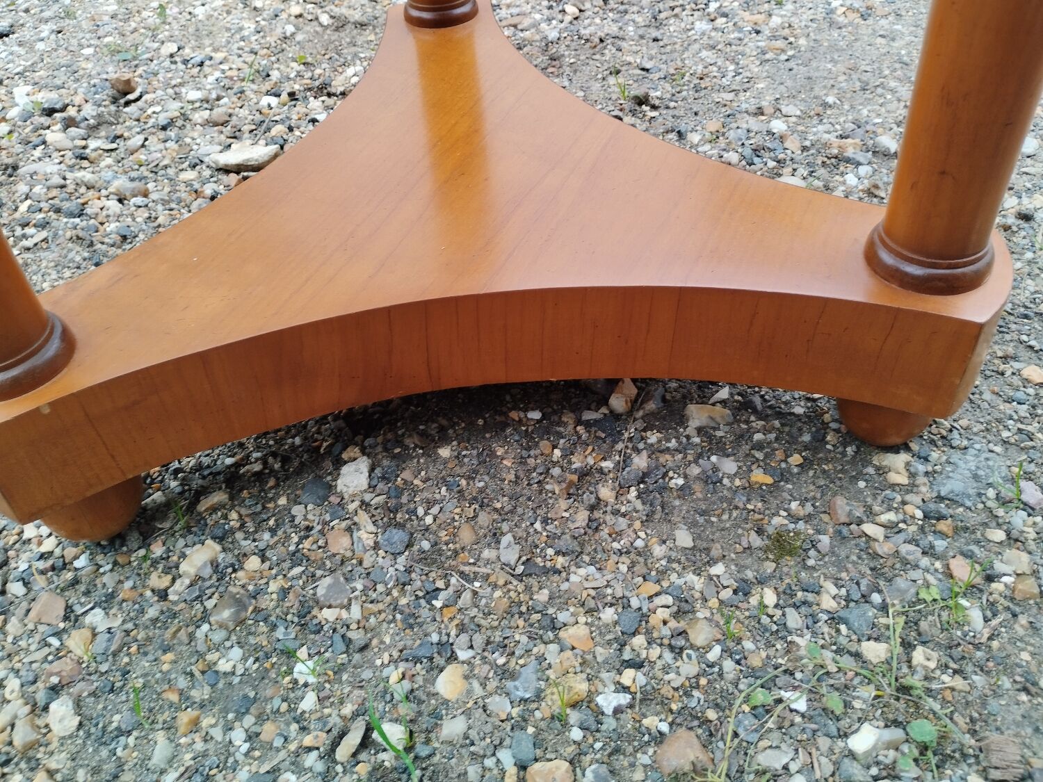 Antique Empire style pedestal table with marble top