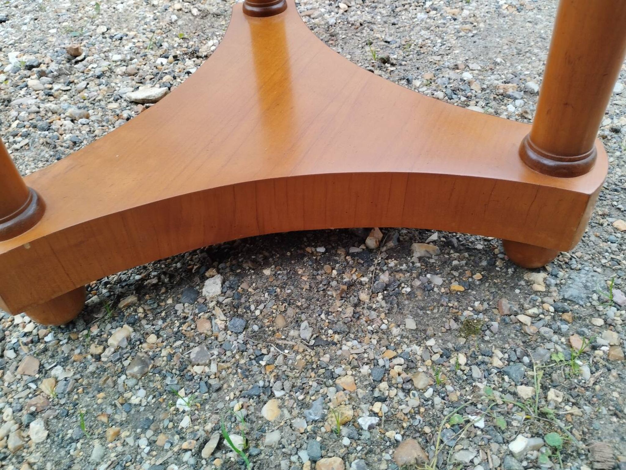 Antique Empire style pedestal table with marble top