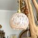 Vintage portable lamp with customizable pink Clichy glass globes