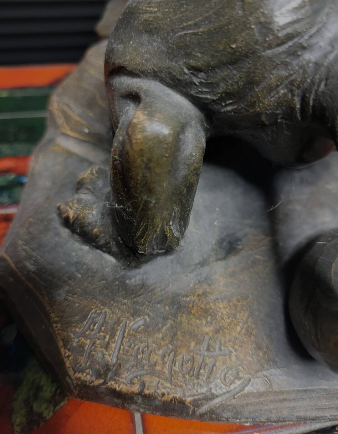 Keramieken beeld tijger, période Art déco, conçu par A. Fagotto