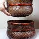 Pair of vintage nesting handmade Japanese woven bamboo baskets