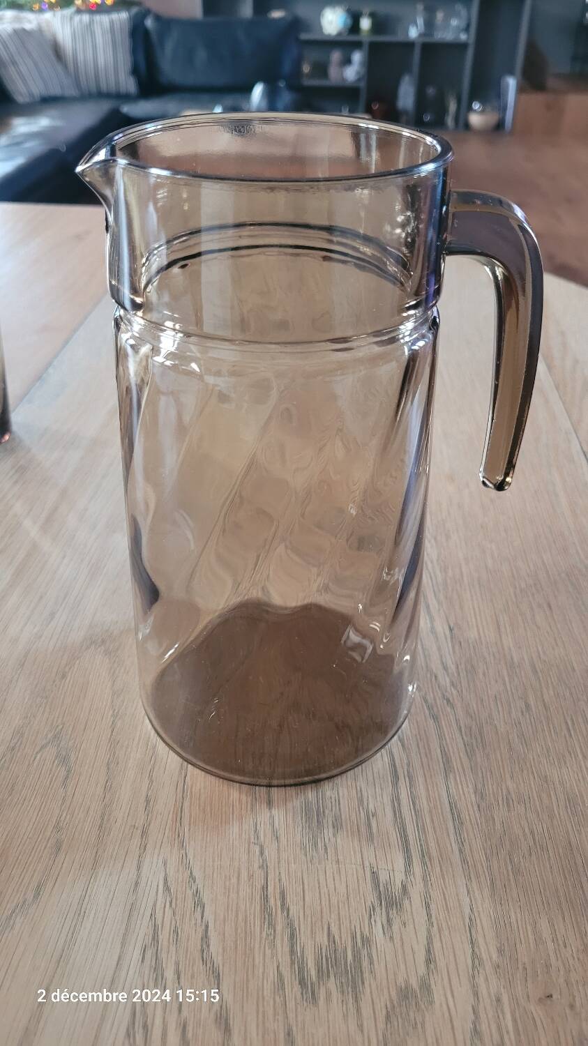 Service à orangeade en verre fumé