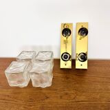 Ensemble de 2 appliques murales ou plafonniers Ice Cube de J.T. Kalmar