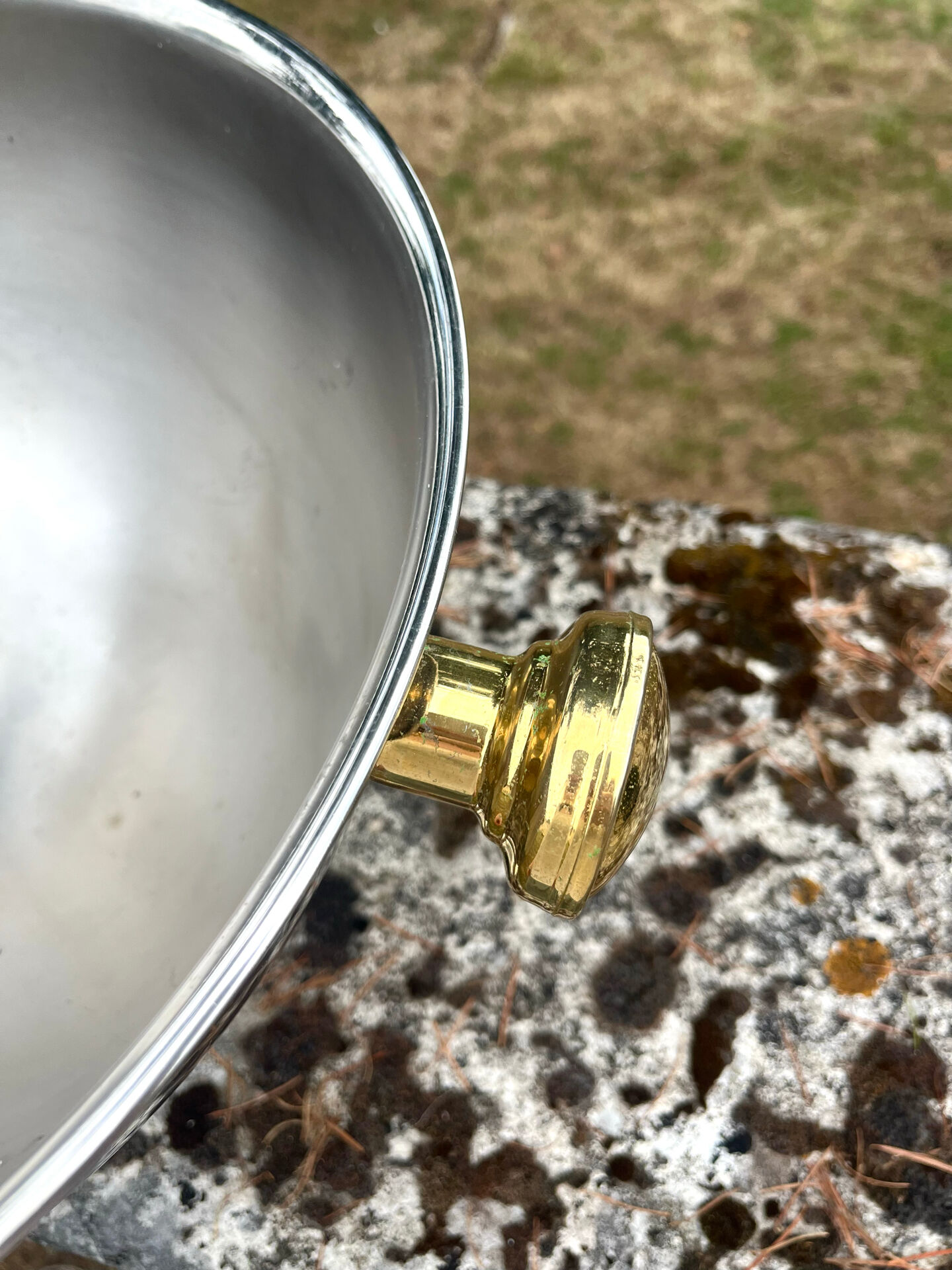 Large Aluminium Champagne Ice Bucket with Gold Tone Handles