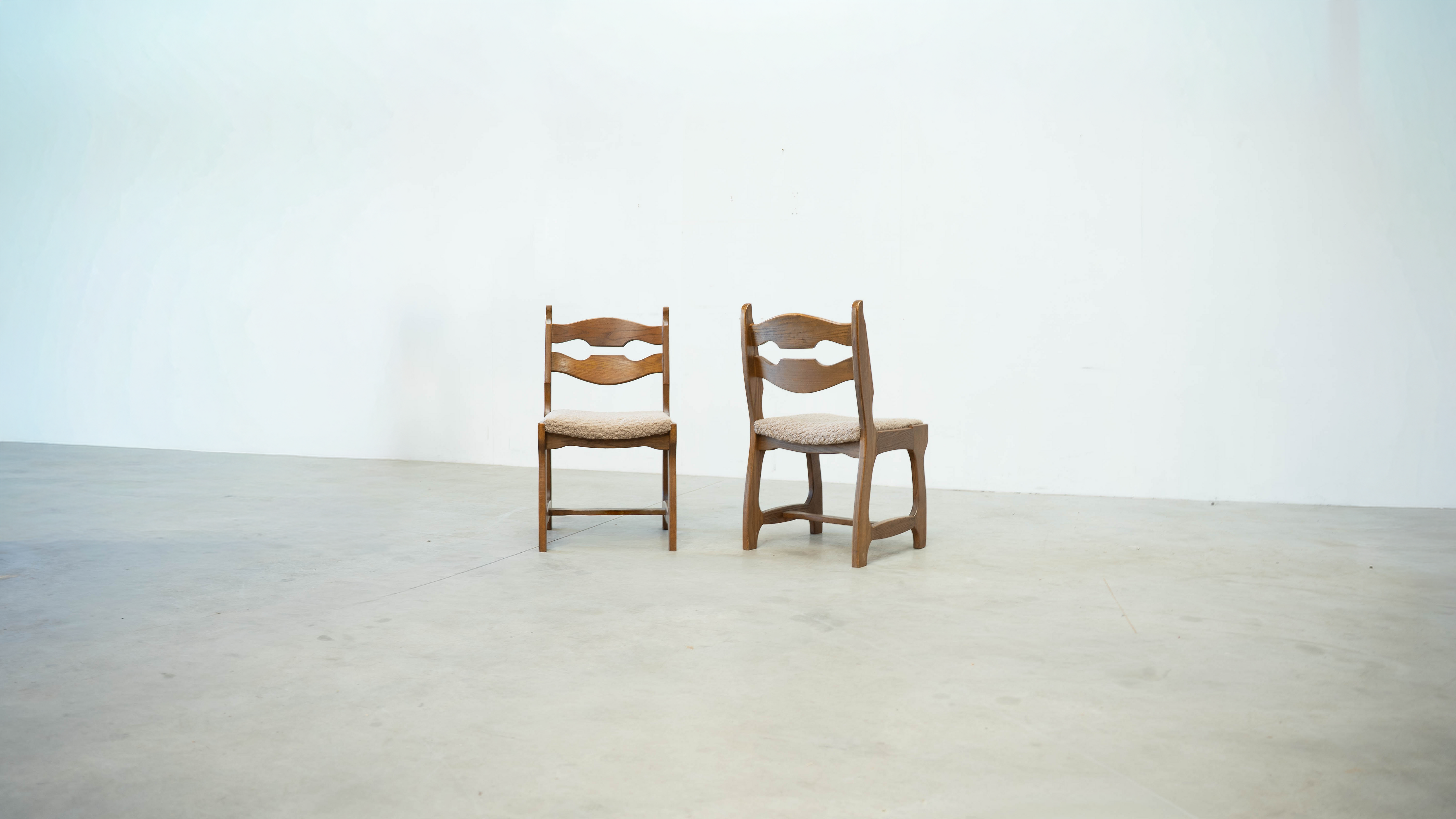 Set of six brutalist razorback dining chairs