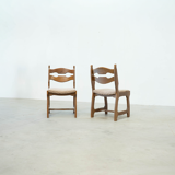 Set of six brutalist razorback dining chairs