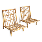 Paire de fauteuils bas style Audoux Minet