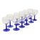 Set of Arcoroc Wine Glasses Cobalt Blue Base France 1980s