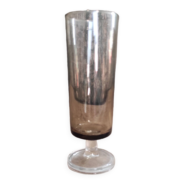 Coupe à champagne vintage française de Luminarc, en gris fumé
