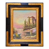 Framed canvas painting