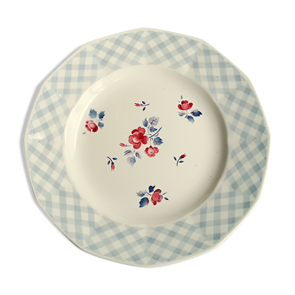 Old Round Plate in Ceramics by Digoin Sarreguemines Model Bastia