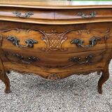 Curved Provençal chest of drawers Louis XV style walnut