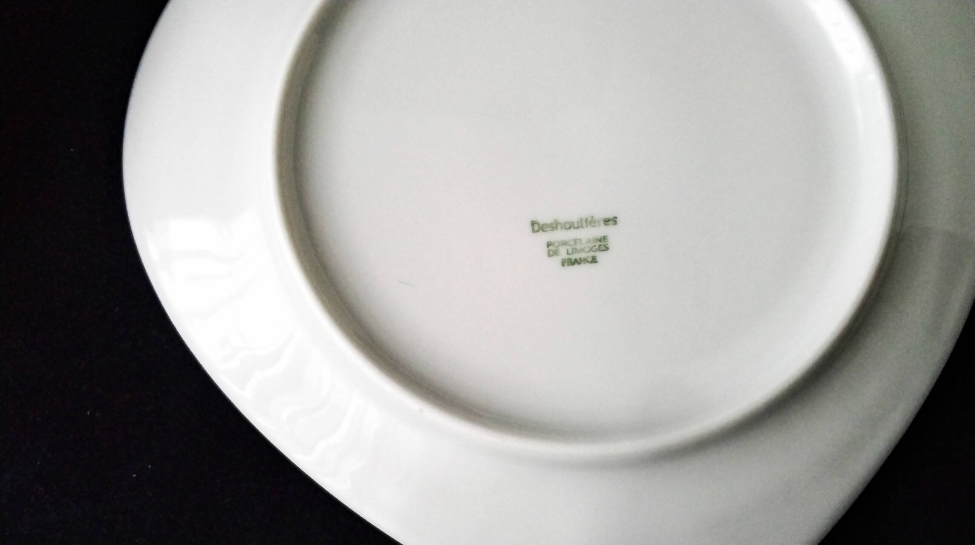 6 Assiettes à dessert Limoges Ph. Deshoulières  Modèle California