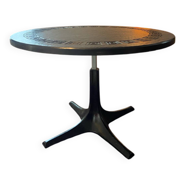 Table de Salle à Manger Vintage de Ilse Möbel, 1960s  Ronde et noire d