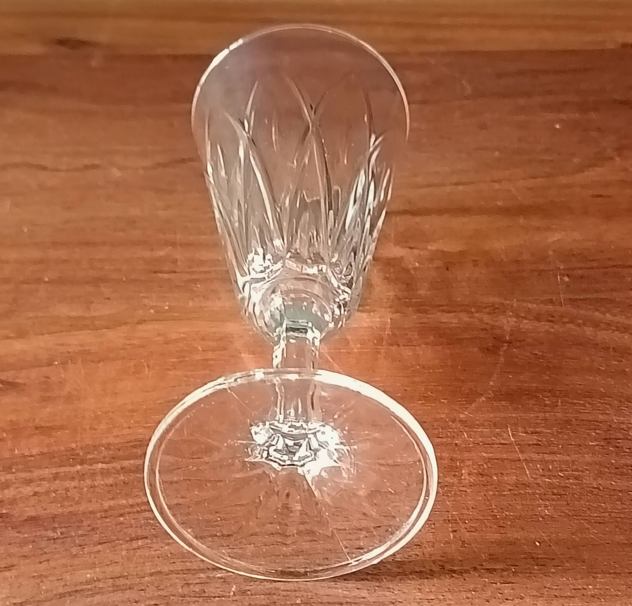 6 FLUTES champagne transparent glass vintage VMC Reims France