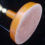 Ancien pied de lampe cuir et laiton