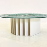 Table basse sculpturale Heinz Lilienthal avec plateau en verre