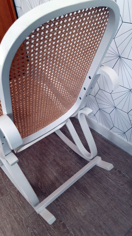 Rocking-chair "vintage" white and canning.
