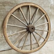 Antique cart wheel wagon wheel XXL oak wood 126 cm