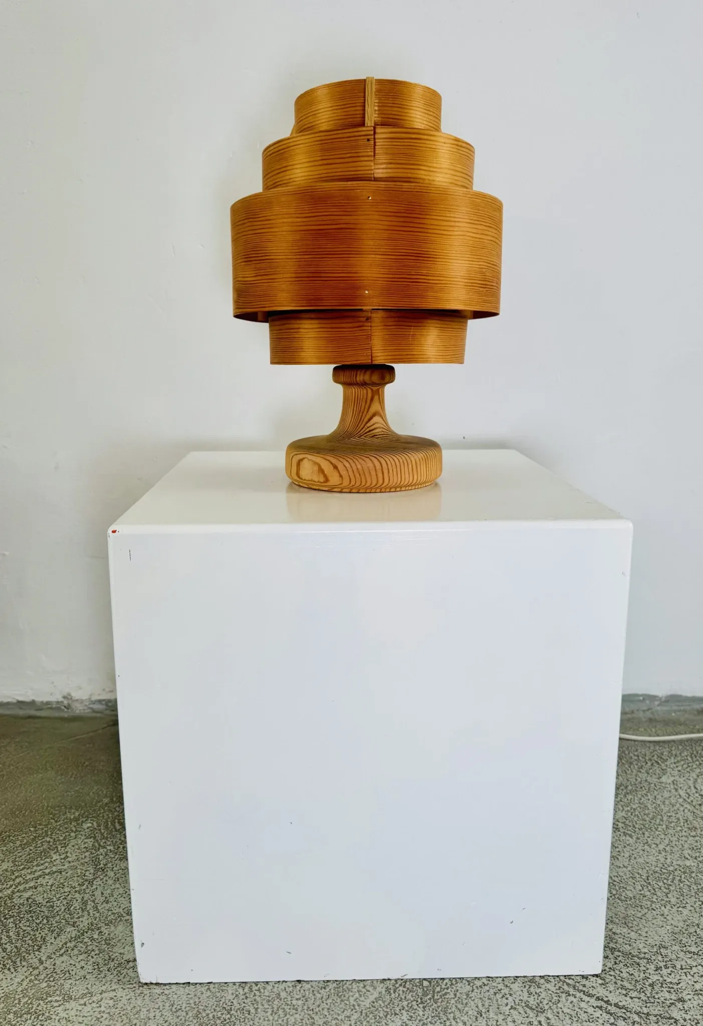 B-262 Pine Veneer Table Lamp By Hans-Agne Jakobsson For Ab Ellysett, Sweden, 1960S