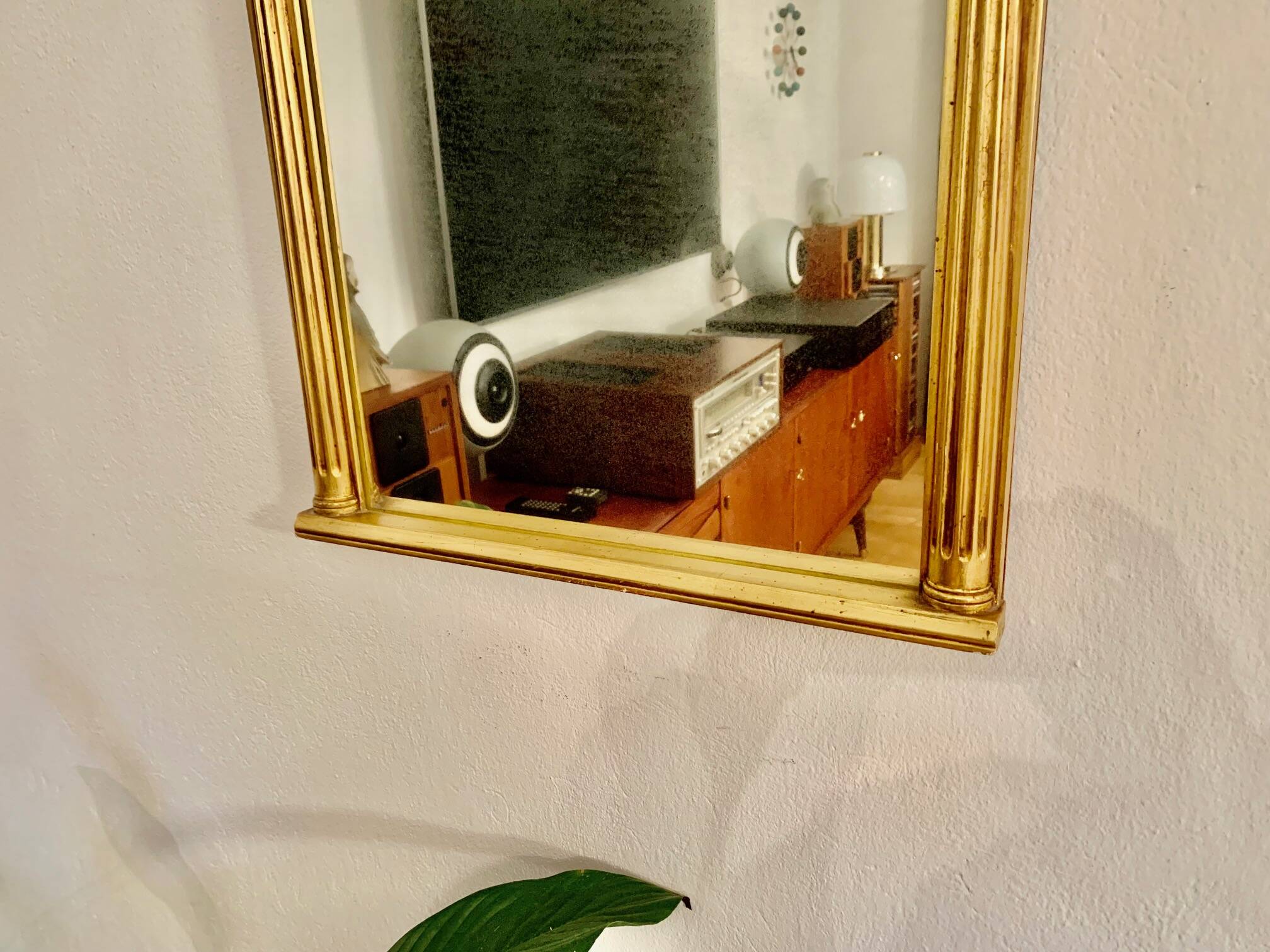 Giltwood carved neoclassical mirror, italy, 1950s.