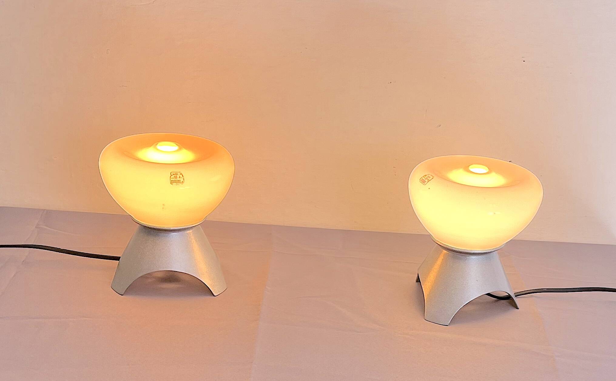 Pair of Murano glass bedside lamps, 1970