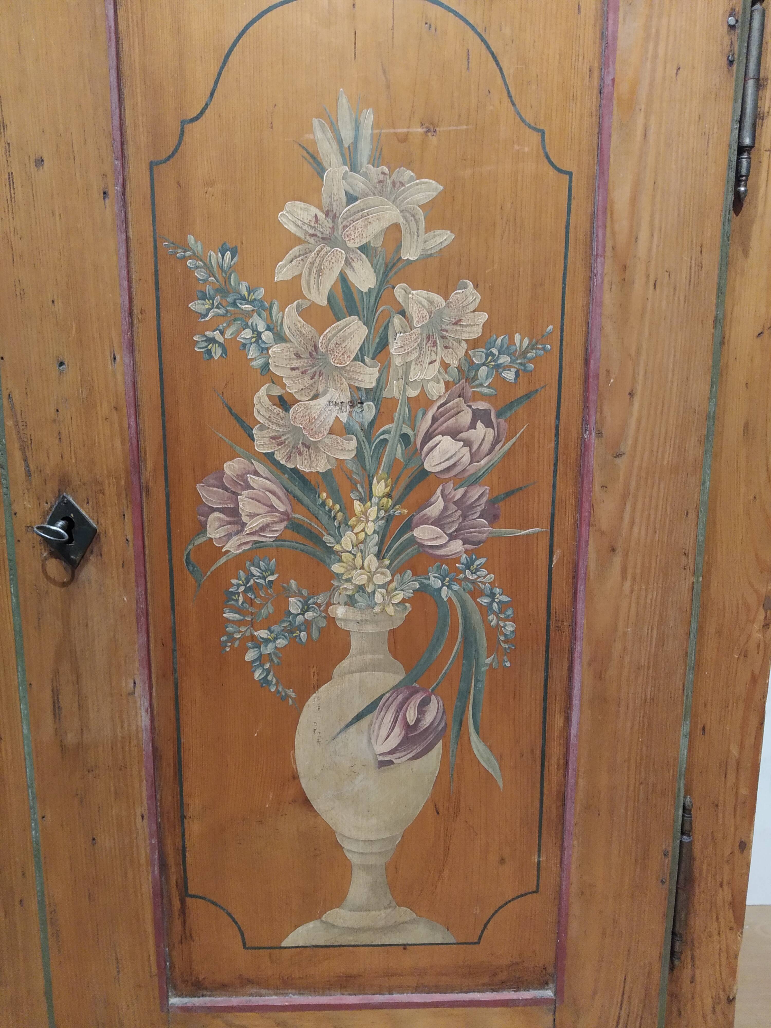 Old furniture jam maker Alsace decor flowers