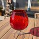Giant glass 29 cm Empoli ruby red vintage blown glass