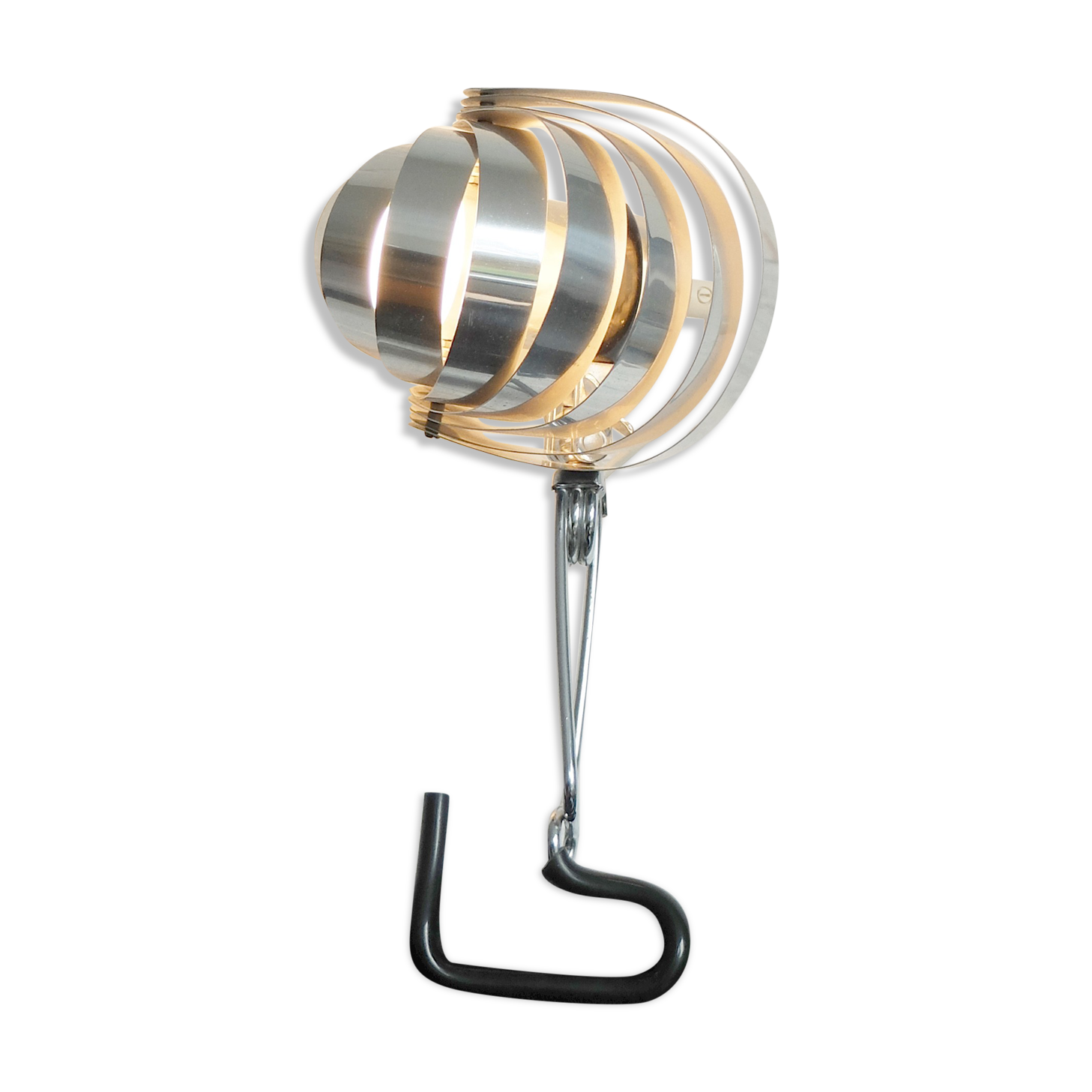 Adjustable metal clip lamp, fan, 1980s