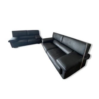 Black sofas