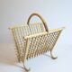 Bamboo and rattan magazine rack from the 70s