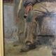 Portrait Oil on Wood, 20th Century