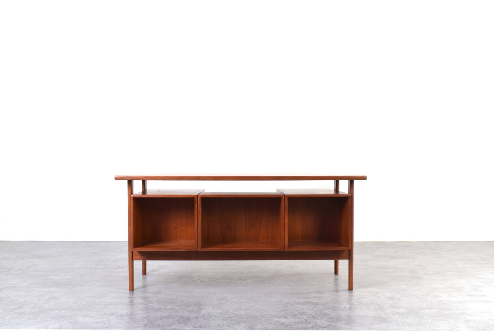 Mid-Century Danish Teak Executive Desk by Kai Kristiansen for FM Møbler