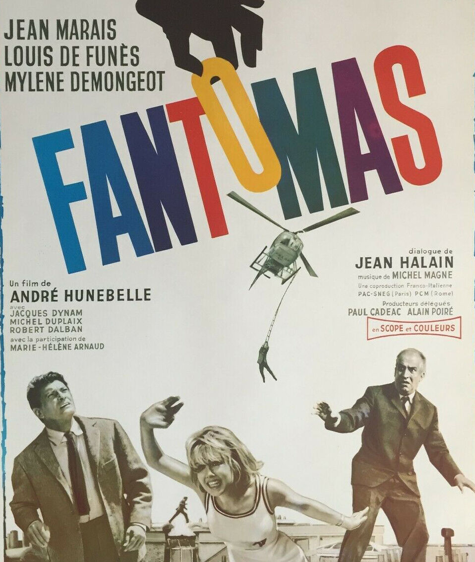 Movie poster "Fantomas" Louis de Funes 37x55cm 1964