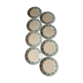 Lot 8 flat plates Badonviller Cherries blue
